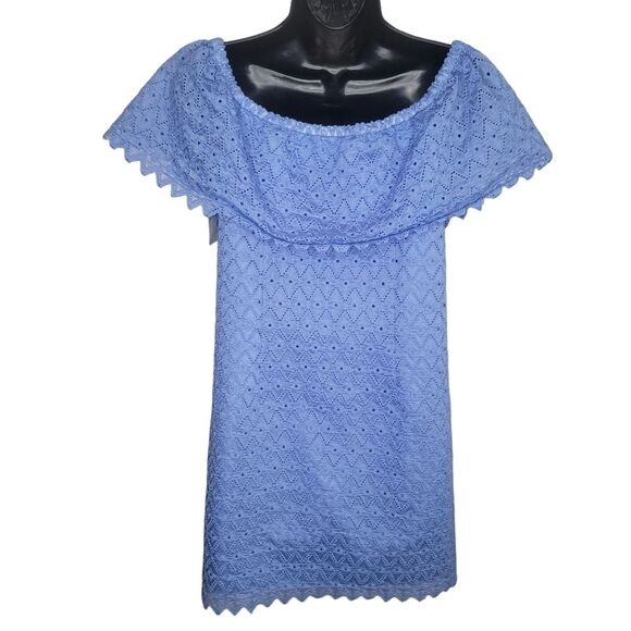 Kensie off shoulder eyelet dress size Medium - Picture 3 of 7
